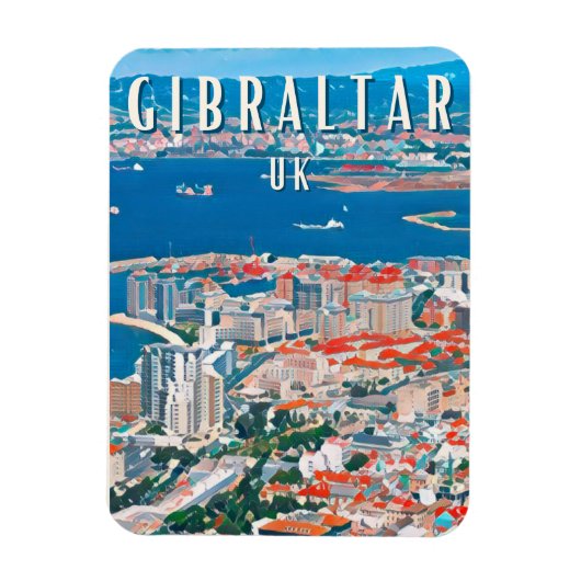 Gibraltar, ville des rochers et des falaises マグネット (縦)