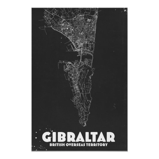 Gibraltar Vintage Map ポスター (正面)