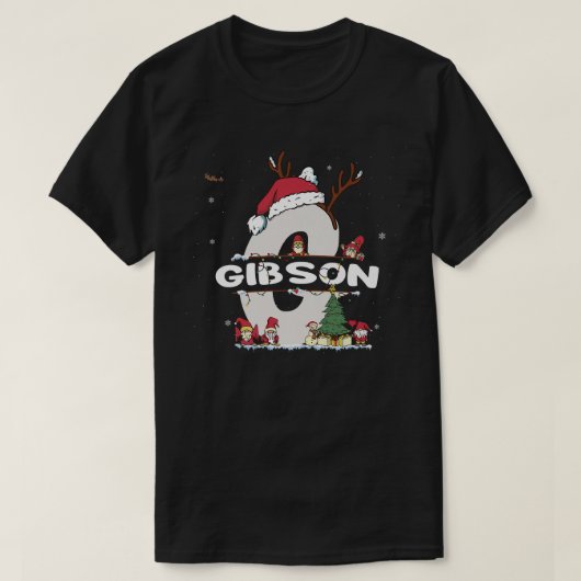 Gibson Christmasw Gibsonクリスマス名おもしろい Tシャツ (デザイン正面)