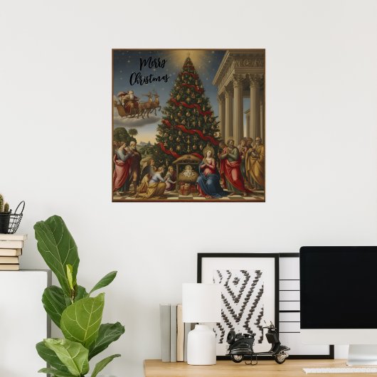 Giclée Renaissance Nativity Christmas Poster Art ポスター (ホームオフィス)
