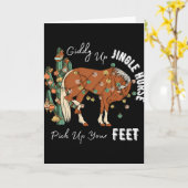 Giddy Up Jingle Horse Pick Up Your Feet Western Ch カード (黄色い花)