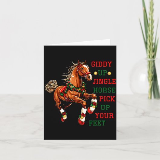 Giddy Up Jingle Horse Western Christmas Horse Coun カード (正面)
