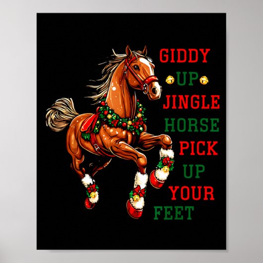 Giddy Up Jingle Horse Western Christmas Horse Coun ポスター (正面)