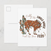 Giddy Up Jingle Horses Pick Up Your Feet Christmas インビテーションポストカード (正面/裏面)