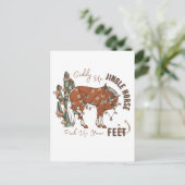 Giddy Up Jingle Horses Pick Up Your Feet Christmas インビテーションポストカード (スタンド正面)