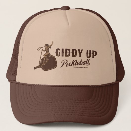 Giddy Up Pickleball - Cowgirl Hat キャップ (正面)