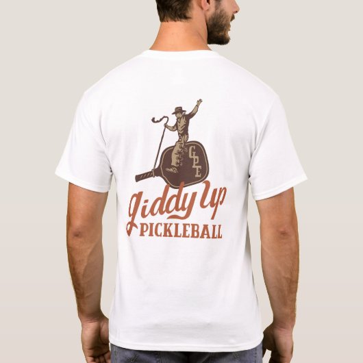 Giddy Up Pickleball - Paddle Logo T-Shirt Tシャツ (裏面)