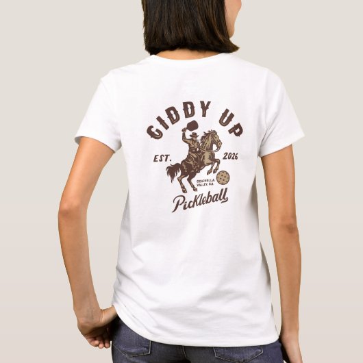 Giddy Up Pickleball Tシャツ (裏面)