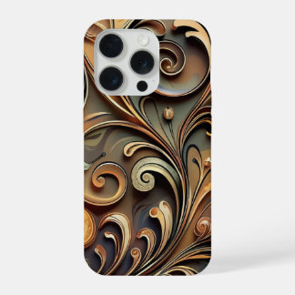 Gided Baroque Scrollwork  iPhone 15 Proケース
