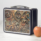 Gided Baroque Scrollwork Metal Lunchbox メタルランチボックス (インサイチュ)