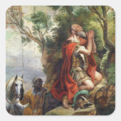 Gideonの祈りの言葉、タペストリーのための漫画 スクエアシール (正面)