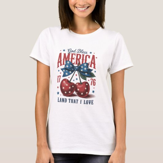 Gif Bless America The Land I Love  Tシャツ (正面)