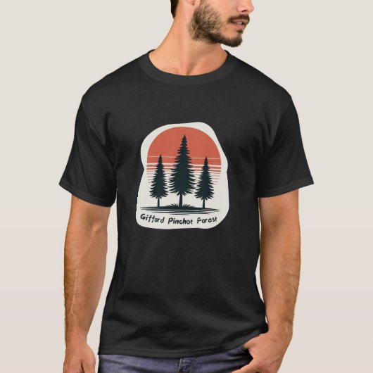 Gifford Pinchot Forest with Red Sunset Tシャツ (正面)