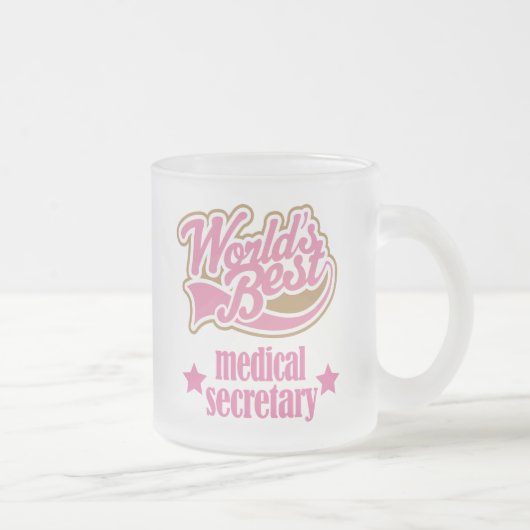 Gift (世界のベスト)医学の秘書 フロストグラスマグカップ (右)