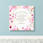 GIFT – 孫からの祖母の詩 – カスタム キャンバスプリント (インサイチュ (ウッドフロア))