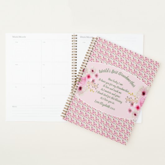 GIFT – 孫からの祖母の詩 – カスタム プランナー手帳 (ディスプレー)