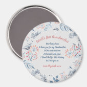 GIFT – 孫からの祖母の詩 – カスタム マグネット (正面/裏面)