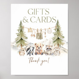 Gift and Card Woodland Adventure Boy Baby Shower ポスター