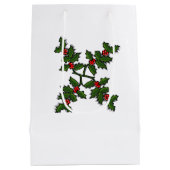 Gift Bag - Christmas Dolls and Holly ミディアムペーパーバッグ (裏面)