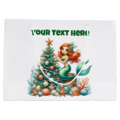 Gift Bag-Christmas Mermaid Gift Bag ラージペーパーバッグ (裏面)