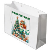 Gift Bag-Christmas Mermaid Gift Bag ラージペーパーバッグ (裏面アングル)