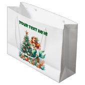 Gift Bag-Christmas Mermaid Gift Bag ラージペーパーバッグ (正面アングル)