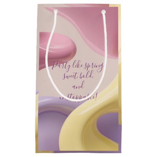 Gift bag in stylish abstract graphic スモールペーパーバッグ (正面)