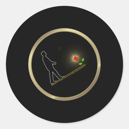 Gift Bag minimal art ラウンドシール (正面)