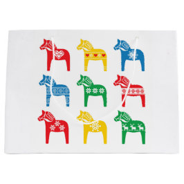 GIFT BAG SCANDINAVIAN DALA HORSE DESIGN ラージペーパーバッグ