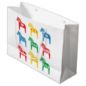 GIFT BAG SCANDINAVIAN DALA HORSE DESIGN ラージペーパーバッグ (正面アングル)