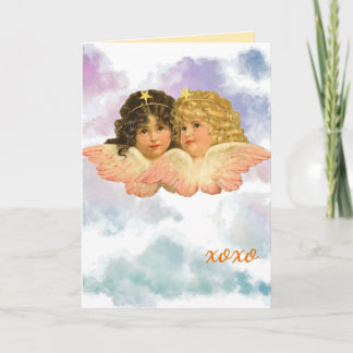 GIFT BAG TWIN ANGELS IN PASTELS カード