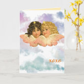 GIFT BAG TWIN ANGELS IN PASTELS  カード (黄色い花)