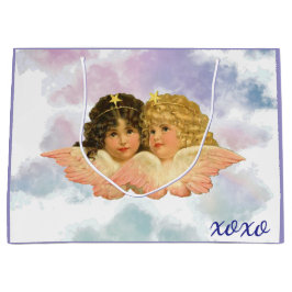 GIFT BAG TWIN ANGELS IN PASTELS  ラージペーパーバッグ
