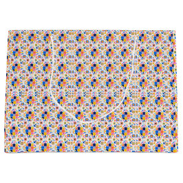 Gift bag with a colorful geometric pattern  ラージペーパーバッグ
