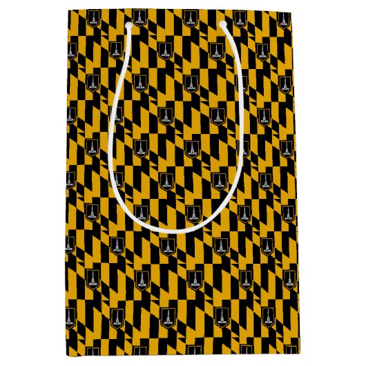 Gift Bag with flag of Baltimore, USA ミディアムペーパーバッグ (正面)