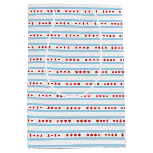 Gift Bag with flag of Chicago, USA ミディアムペーパーバッグ (正面)