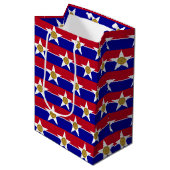Gift Bag with flag of Dallas City, Texas, USA ミディアムペーパーバッグ (正面アングル)