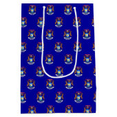 Gift Bag with flag of Michigan State, USA ミディアムペーパーバッグ (裏面)