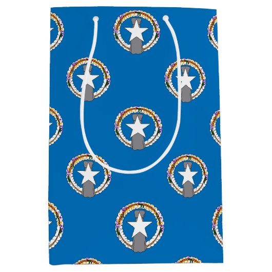 Gift Bag with flag of Northern Mariana Islands ミディアムペーパーバッグ (正面)