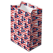 Gift Bag with flag of Ohio State, USA ミディアムペーパーバッグ (正面アングル)