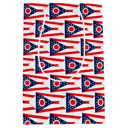 Gift Bag with flag of Ohio State, USA ミディアムペーパーバッグ (正面)