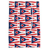 Gift Bag with flag of Ohio State, USA ミディアムペーパーバッグ (裏面)