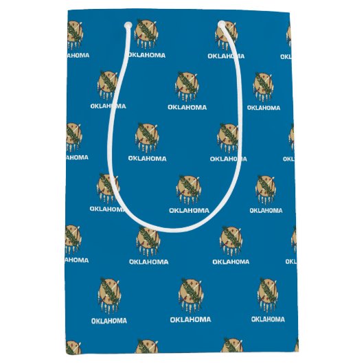 Gift Bag with flag of Oklahoma, USA ミディアムペーパーバッグ (正面)