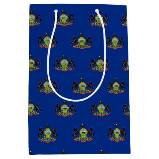 Gift Bag with flag of Pennsylvania, USA ミディアムペーパーバッグ (正面)