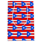 Gift Bag with flag of Puerto Rico, USA ミディアムペーパーバッグ (正面)