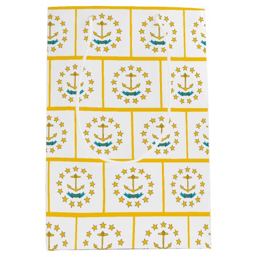Gift Bag with flag of Rhode Island, USA ミディアムペーパーバッグ (正面)