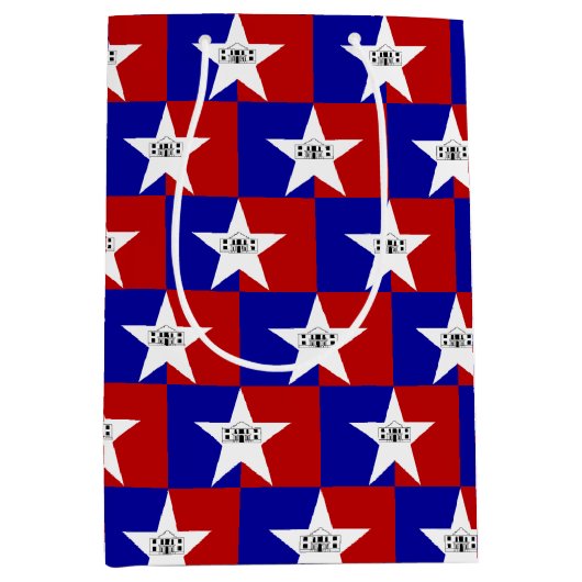 Gift Bag with flag of San Antonio, USA ミディアムペーパーバッグ (正面)