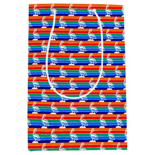 Gift Bag with flag of St. Petersburg, USA ミディアムペーパーバッグ (正面)