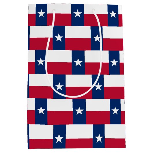 Gift Bag with flag of Texas, USA ミディアムペーパーバッグ (正面)