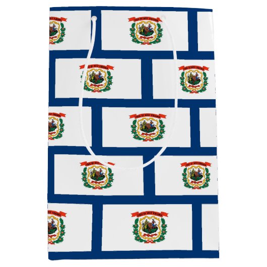 Gift Bag with flag of West Virginia, USA ミディアムペーパーバッグ (正面)